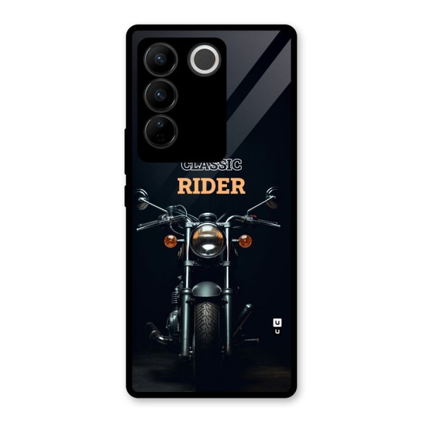 Classic RIder Glass Back Case for Vivo V27 Pro