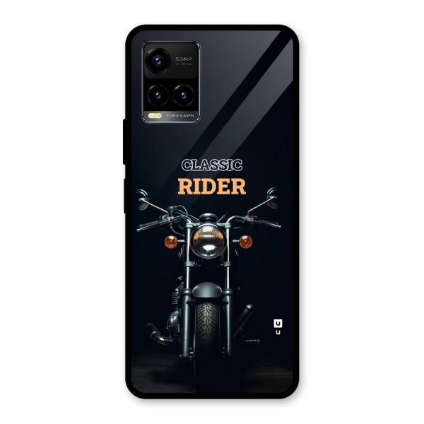 Classic RIder Glass Back Case for Vivo Y21G