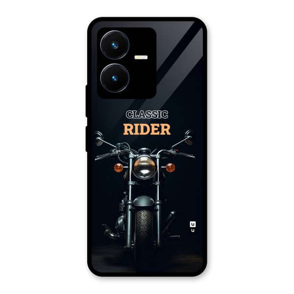 Classic RIder Glass Back Case for Vivo Y22