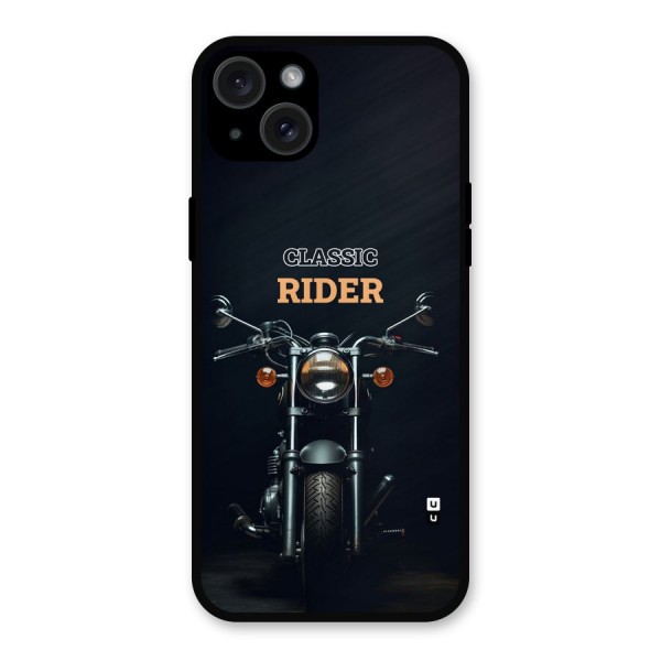 Classic RIder Metal Back Case for iPhone 15 Plus