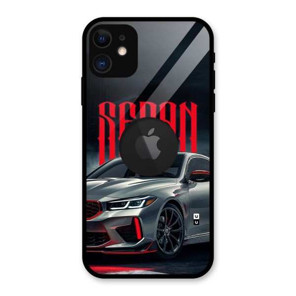 Classic Sedan Glass Back Case for iPhone 11 Logo Cut