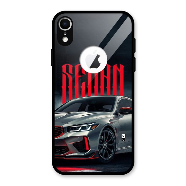 Classic Sedan Glass Back Case for iPhone XR Logo Cut