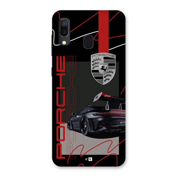 Classy Black Supercar Back Case for Galaxy A20