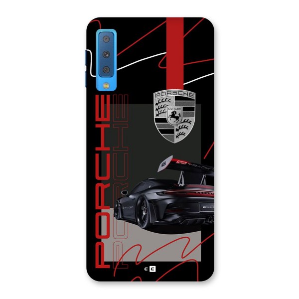 Classy Black Supercar Back Case for Galaxy A7 (2018)