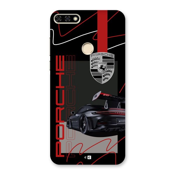 Classy Black Supercar Back Case for Honor 7A