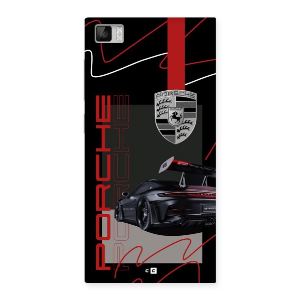 Classy Black Supercar Back Case for Mi3