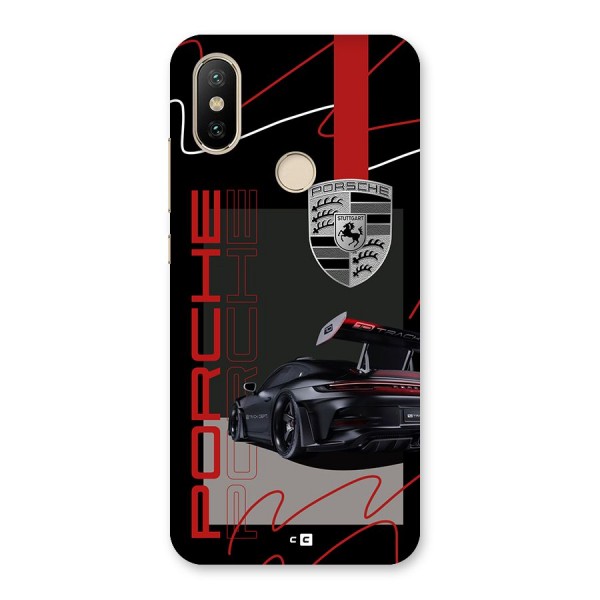 Classy Black Supercar Back Case for Mi A2