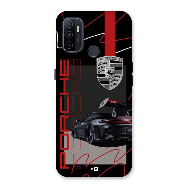 Classy Black Supercar Back Case for Oppo A32