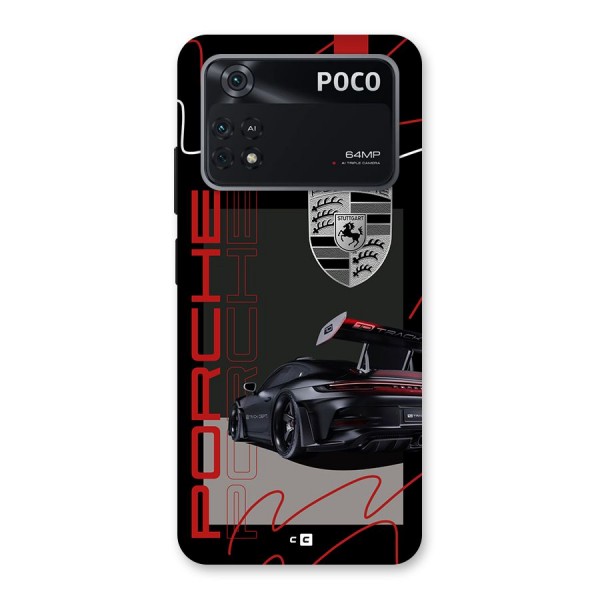 Classy Black Supercar Back Case for Poco M4 Pro 4G