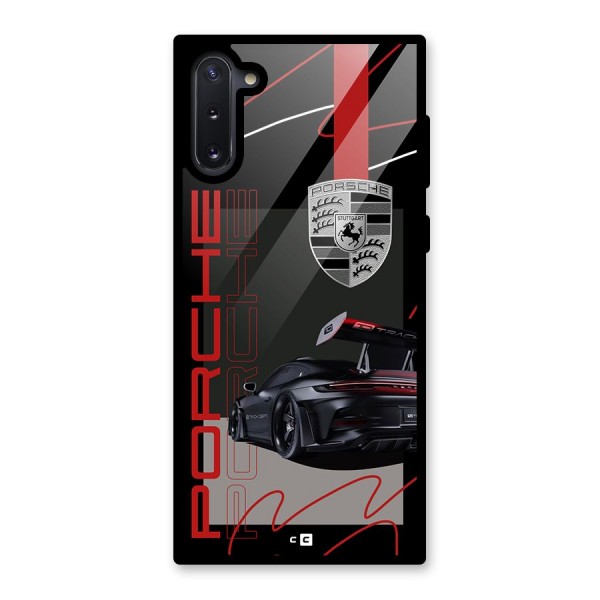 Classy Black Supercar Glass Back Case for Galaxy Note 10