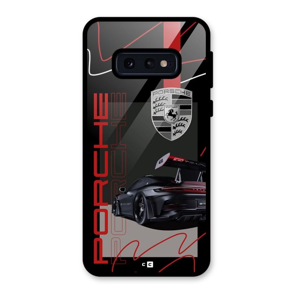 Classy Black Supercar Glass Back Case for Galaxy S10e