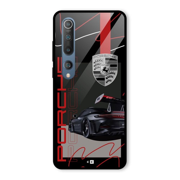 Classy Black Supercar Glass Back Case for Mi 10