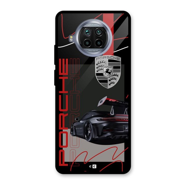 Classy Black Supercar Glass Back Case for Mi 10i