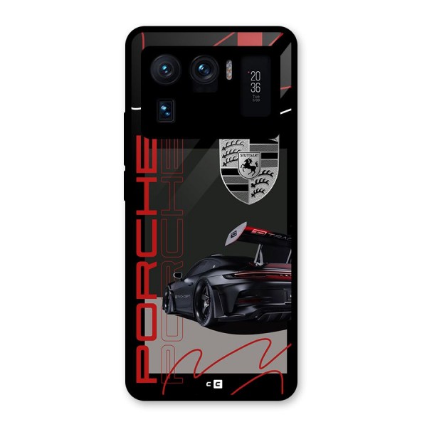 Classy Black Supercar Glass Back Case for Mi 11 Ultra