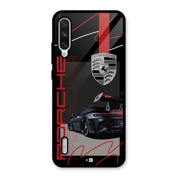 Classy Black Supercar Glass Back Case for Mi A3