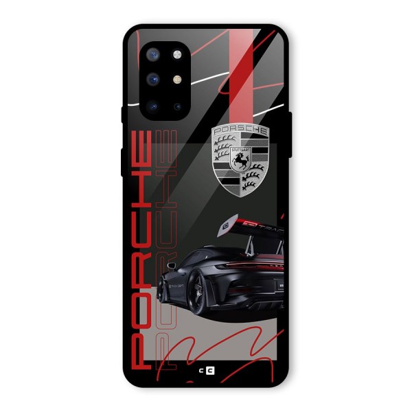 Classy Black Supercar Glass Back Case for OnePlus 8T