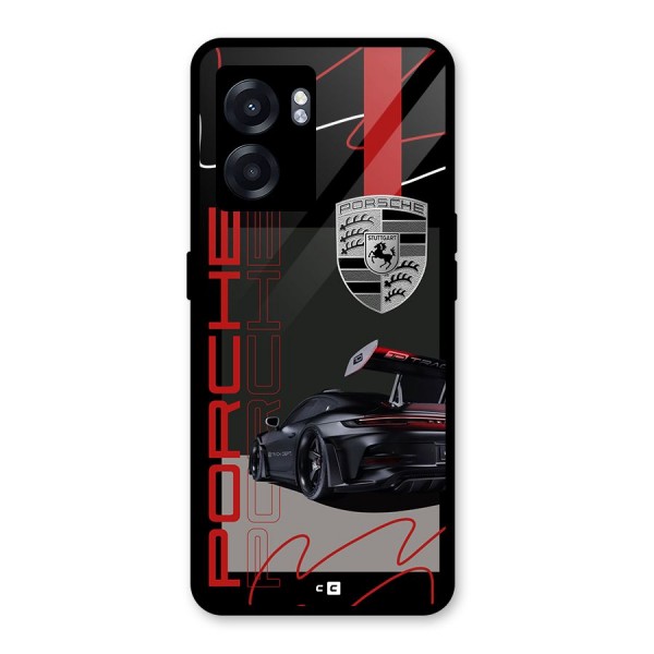 Classy Black Supercar Glass Back Case for Oppo K10 (5G)