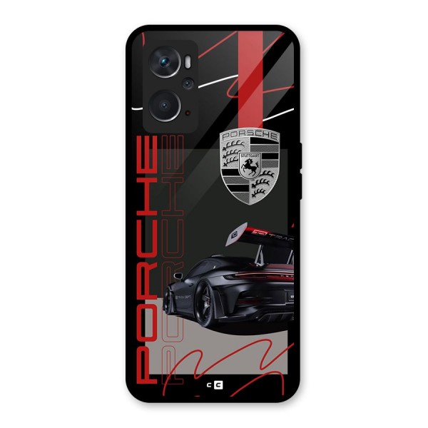 Classy Black Supercar Glass Back Case for Oppo K10 4G