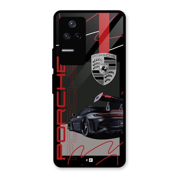 Classy Black Supercar Glass Back Case for Poco F4 5G