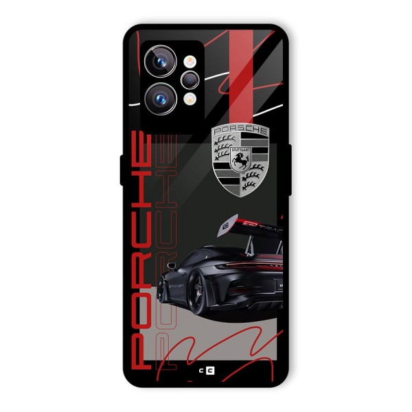 Classy Black Supercar Glass Back Case for Realme GT2 Pro