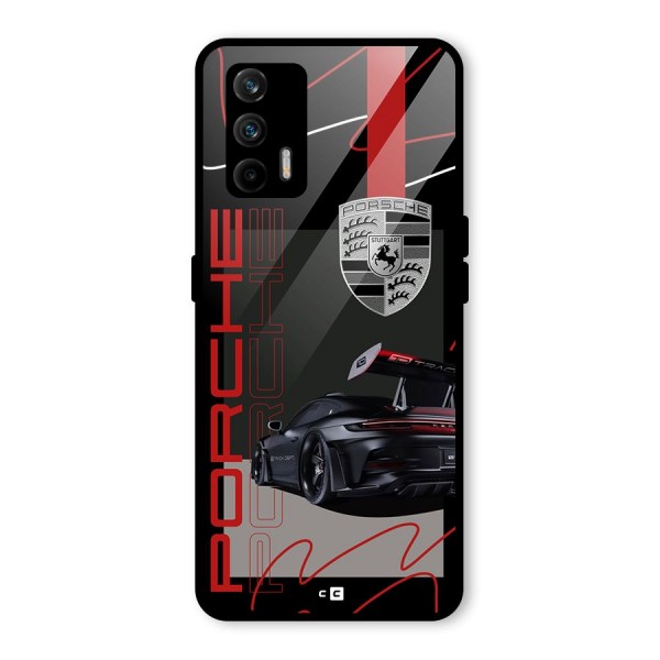 Classy Black Supercar Glass Back Case for Realme GT 5G