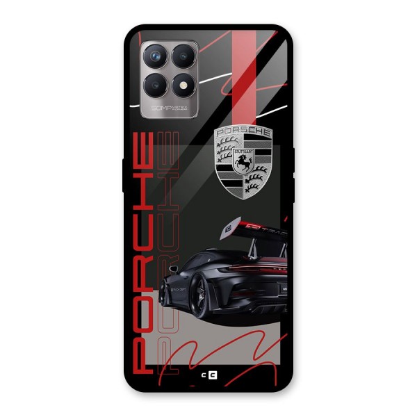 Classy Black Supercar Glass Back Case for Realme Narzo 50