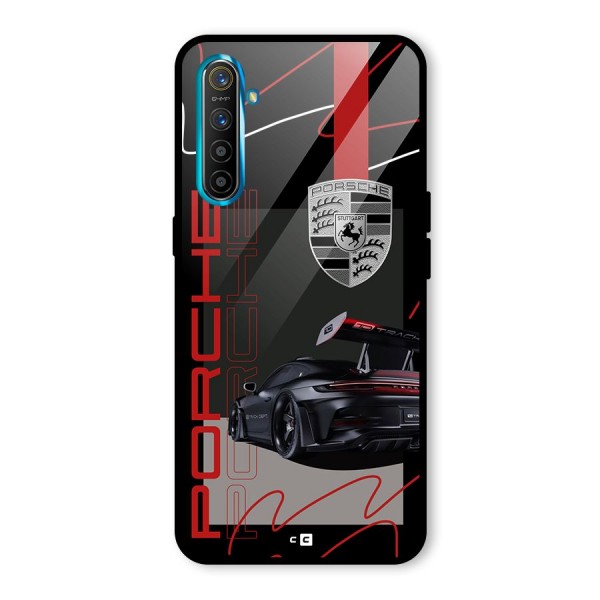 Classy Black Supercar Glass Back Case for Realme X2