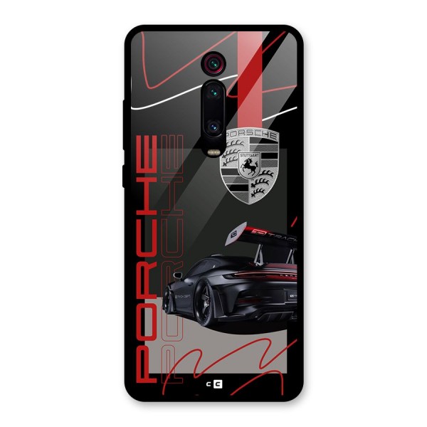 Classy Black Supercar Glass Back Case for Redmi K20 Pro