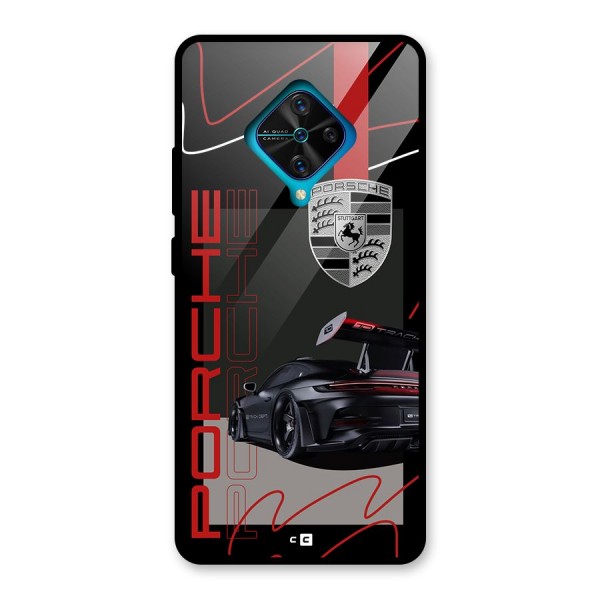 Classy Black Supercar Glass Back Case for Vivo S1 Pro