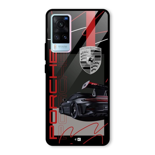 Classy Black Supercar Glass Back Case for Vivo X60