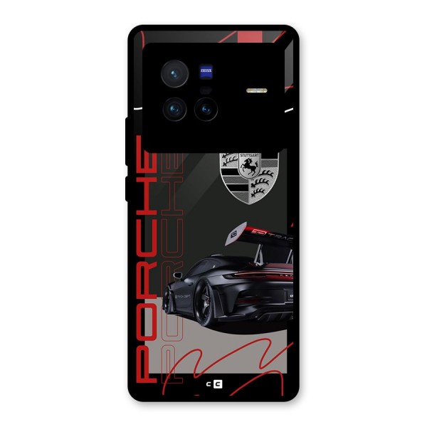 Classy Black Supercar Glass Back Case for Vivo X80