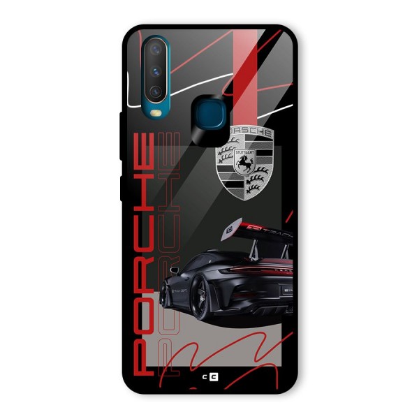 Classy Black Supercar Glass Back Case for Vivo Y12