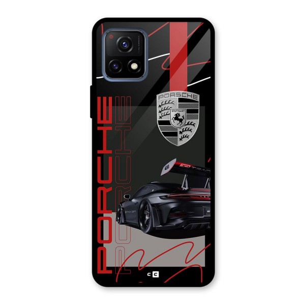 Classy Black Supercar Glass Back Case for Vivo Y72 5G