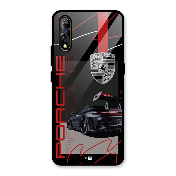 Classy Black Supercar Glass Back Case for Vivo Z1x