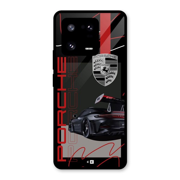 Classy Black Supercar Glass Back Case for Xiaomi 13 Pro