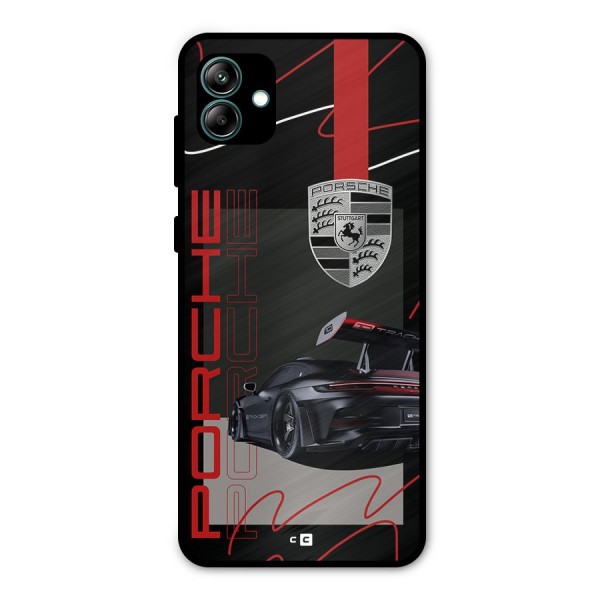 Classy Black Supercar Metal Back Case for Galaxy A04