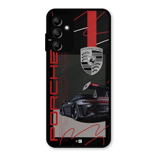 Classy Black Supercar Metal Back Case for Galaxy A14 5G