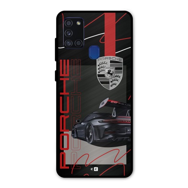 Classy Black Supercar Metal Back Case for Galaxy A21s