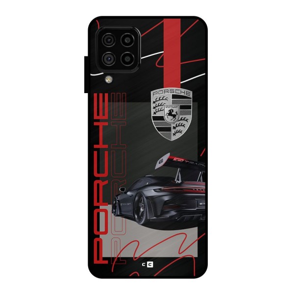 Classy Black Supercar Metal Back Case for Galaxy A22 4G