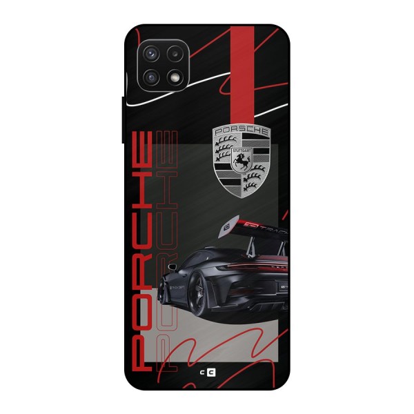 Classy Black Supercar Metal Back Case for Galaxy A22 5G