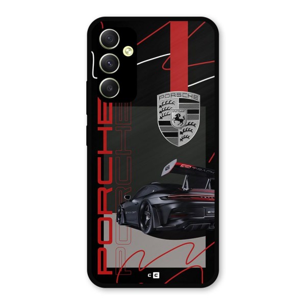 Classy Black Supercar Metal Back Case for Galaxy A34