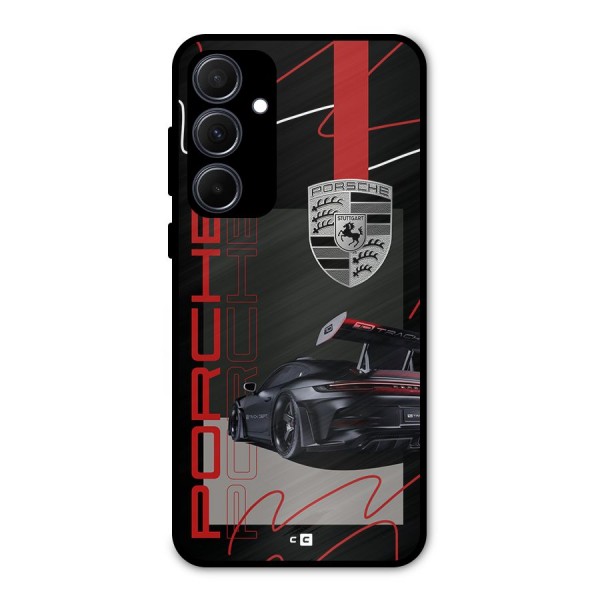 Classy Black Supercar Metal Back Case for Galaxy A35