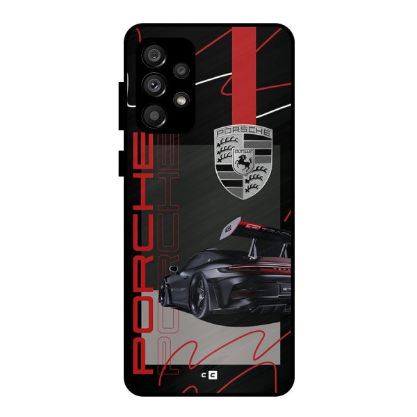 Classy Black Supercar Metal Back Case for Galaxy A73 5G