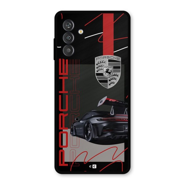 Classy Black Supercar Metal Back Case for Galaxy F13