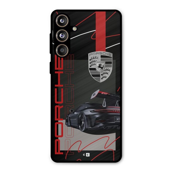 Classy Black Supercar Metal Back Case for Galaxy F55