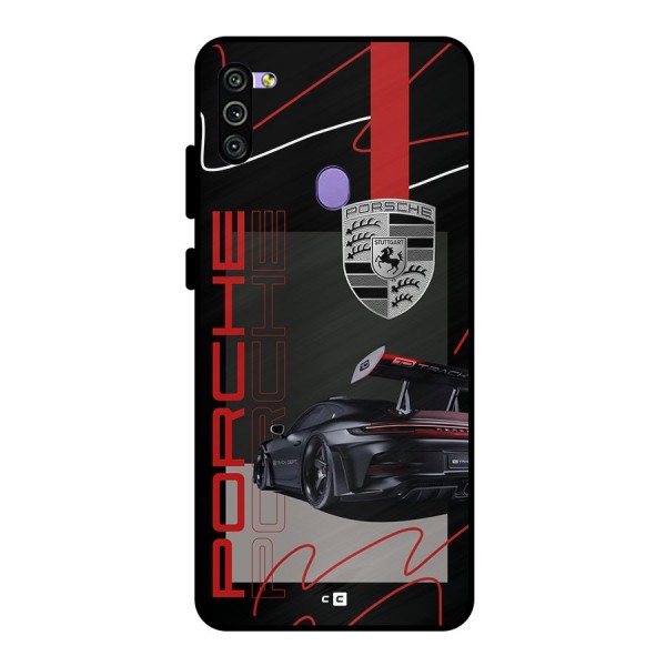 Classy Black Supercar Metal Back Case for Galaxy M11