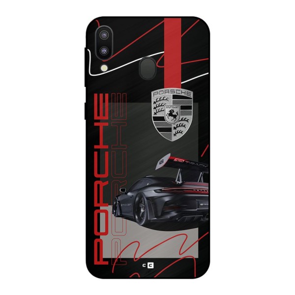 Classy Black Supercar Metal Back Case for Galaxy M20