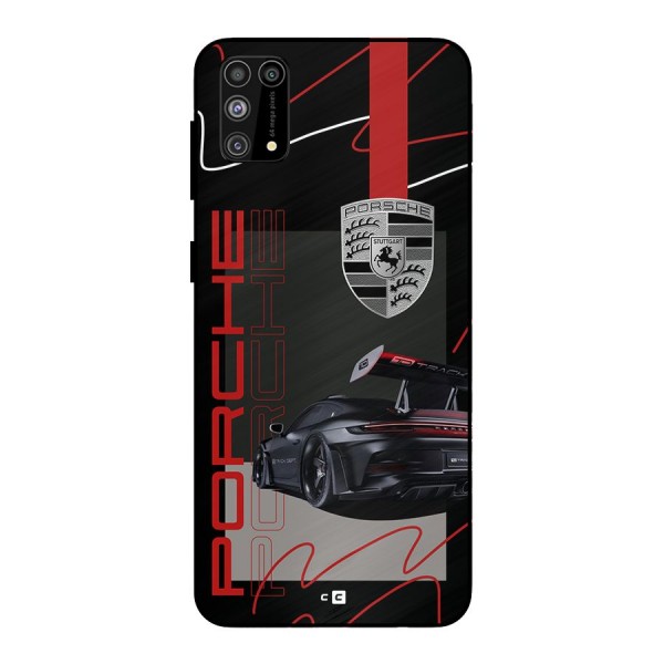 Classy Black Supercar Metal Back Case for Galaxy M31