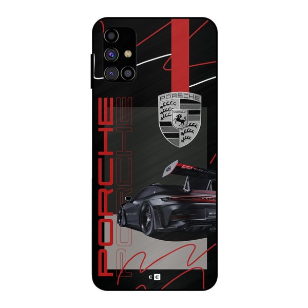 Classy Black Supercar Metal Back Case for Galaxy M31s