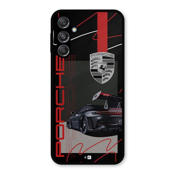 Classy Black Supercar Metal Back Case for Galaxy M34 5G